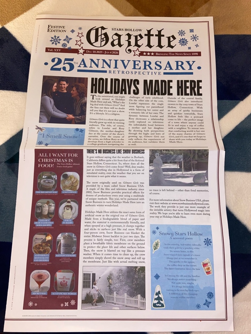 Gilmore girls 25th Anniversary Warner Bros newspaper